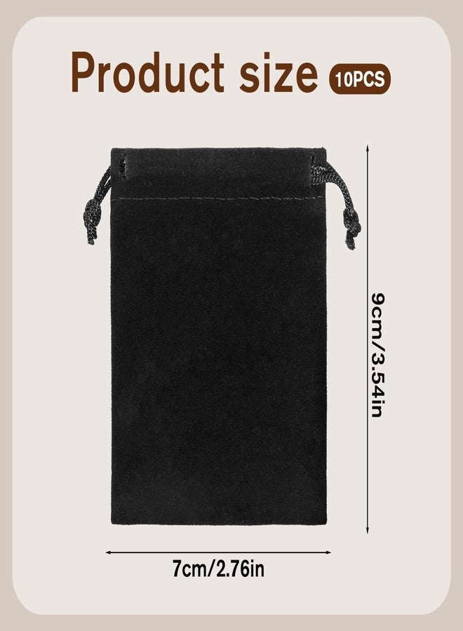 Exircy 10 Pcs Velvet Drawstring Jewelry Pouches, 2.8x3.5 In Black Gift Bags Small Cloth Bags for Wedding, Halloween Candy Bag, Graduation, Christmas Party Favors - Image 2